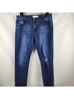 Vigoss Womens Rollup Skinny Distressed Jeans Size 14 (34x29)